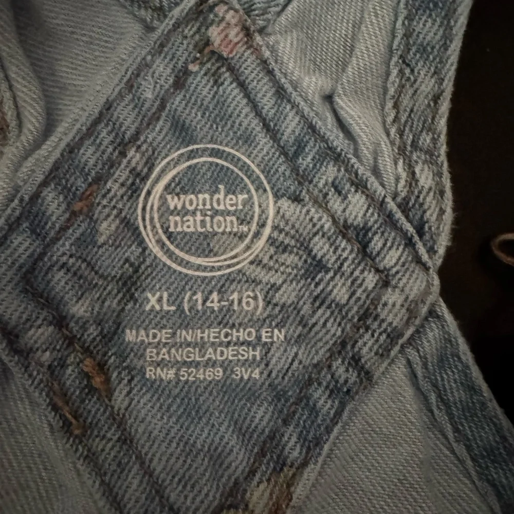 Wonder Nation Light Blue Denim Overalls - Picture 3 of 4